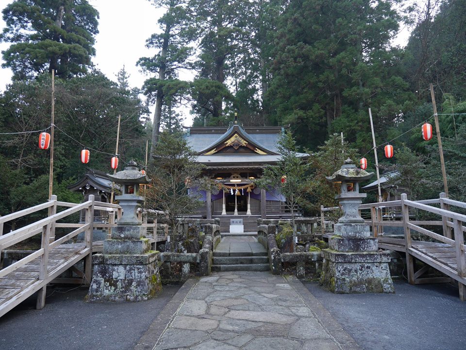 宇奈岐日女神社の境内と大杉